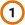 The number 1 in a white circle with orange outline