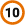 The number 10 in a white circle with orange outline