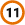 The number 11 in a white circle with orange outline