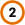 The number 2 in a white circle with orange outline