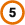 The number 5 in a white circle with orange outline