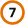 The number 7 in a white circle with orange outline