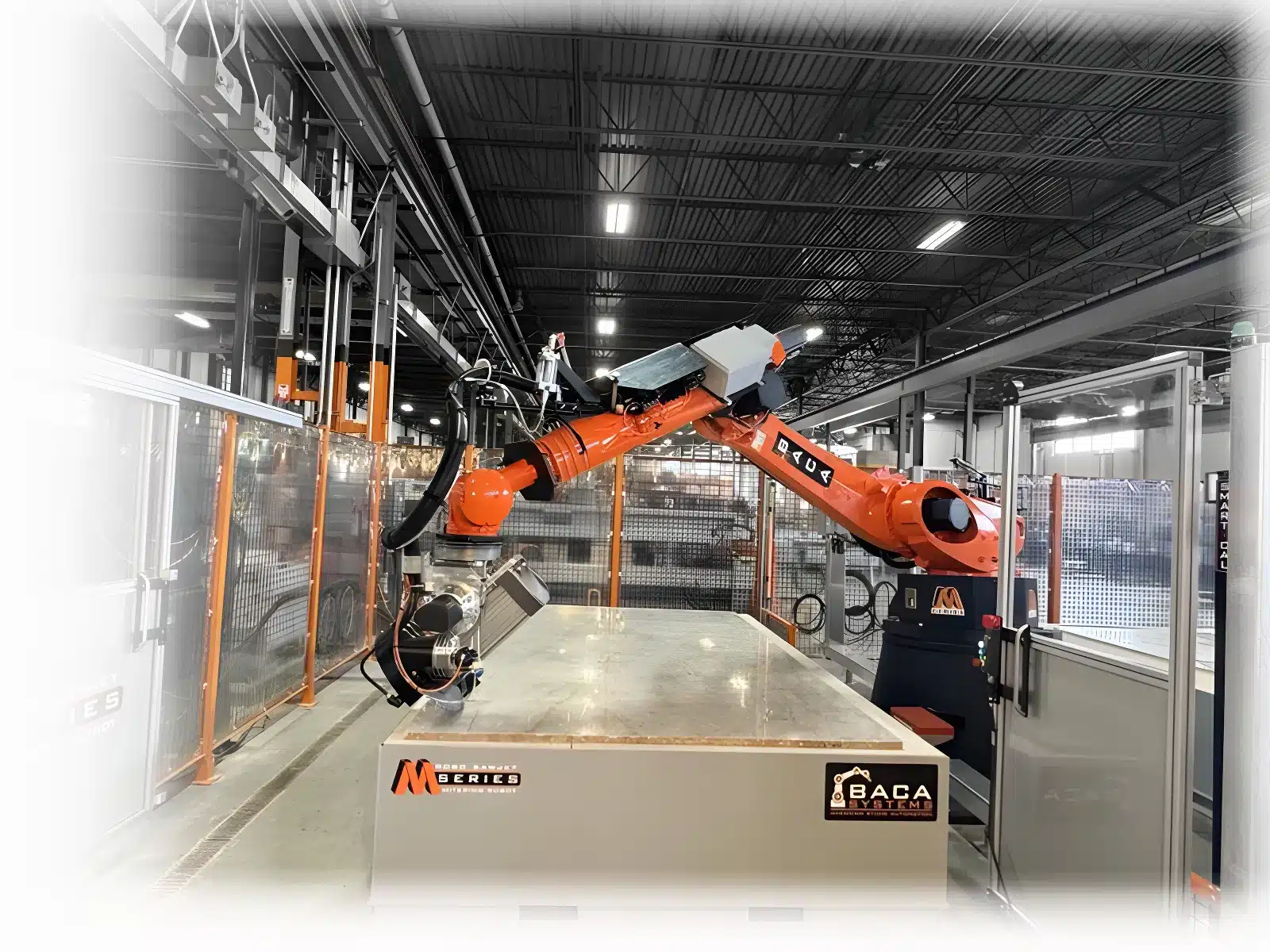 BACA Robo SawJet M Series 240 system mitering quartzite slab